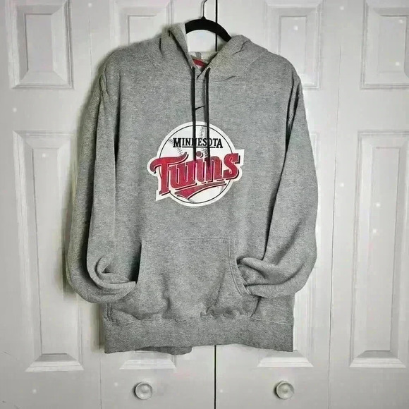 Nike Team Men's Center Swoosh Minnesota Twins Gray Hoodie XL - Picture 1 of 11